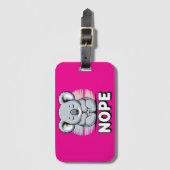 Cute Sleeping Koala “Nope” Funny Cartoon ラゲッジタグ (正面縦)