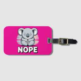 Cute Sleeping Koala “Nope” Funny Cartoon ラゲッジタグ