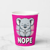 Cute Sleeping Koala “Nope” Funny Cartoon 紙コップ (裏面)
