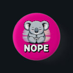 Cute Sleeping Koala “Nope” Funny Cartoon 缶バッジ<br><div class="desc">This cute sleeping koala with the funny word “Nope” creates a playful and relatable design that many people will love. The adorable kawaii-style koala sits peacefully with closed eyes, giving a calm but humorous vibe that perfectly matches the bold “Nope” message. Perfect for animal lovers, koala fans, and anyone who...</div>
