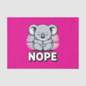 Cute Sleeping Koala “Nope” Funny Cartoon 薄葉紙 (正面)