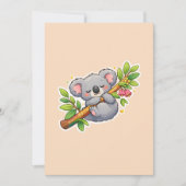 Cute Sleeping Koala on Eucalyptus Branch Kawaii  招待状 (正面)