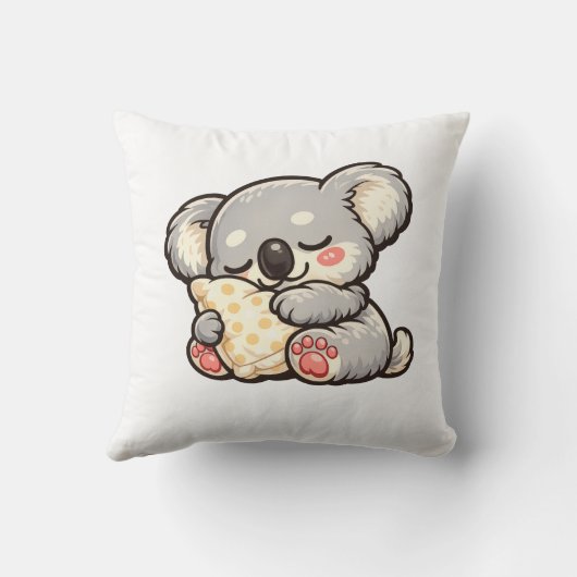 Cute Sleeping Koala with Pillow クッション (裏面)