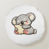 Cute Sleeping Koala with Pillow ラウンドクッション (裏面)