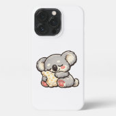 Cute Sleeping Koala with Pillow iPhoneケース (裏面)