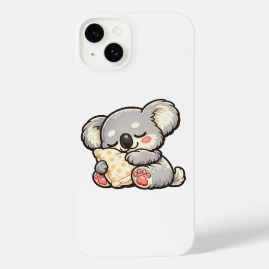 Cute Sleeping Koala with Pillow iPhoneケース (裏面)