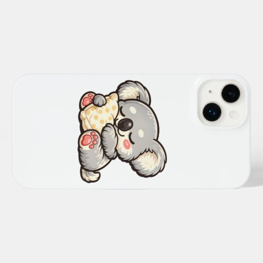 Cute Sleeping Koala with Pillow iPhoneケース (裏面横)