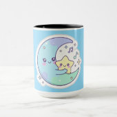 Cute Sleeping Moon and Star Kawaii Baby Nursery Mu マグカップ (中央)