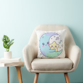 Cute Sleeping Moon and Star Kawaii Baby Nursery Pi クッション (椅子)