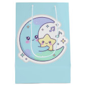 Cute Sleeping Moon & Stars Baby Blue Ramadan Gift  ミディアムペーパーバッグ (裏面)