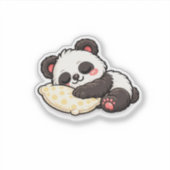 Cute Sleeping Panda with Pillow シール (正面)