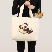 Cute Sleeping Panda with Pillow ラージトートバッグ (正面(商品))