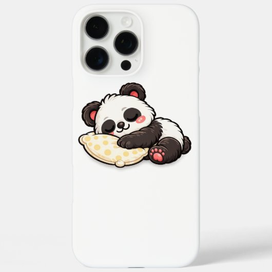 Cute Sleeping Panda with Pillow Case-Mate iPhoneケース (裏面)