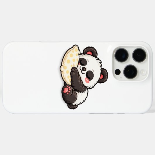 Cute Sleeping Panda with Pillow Case-Mate iPhoneケース (裏面 (横))