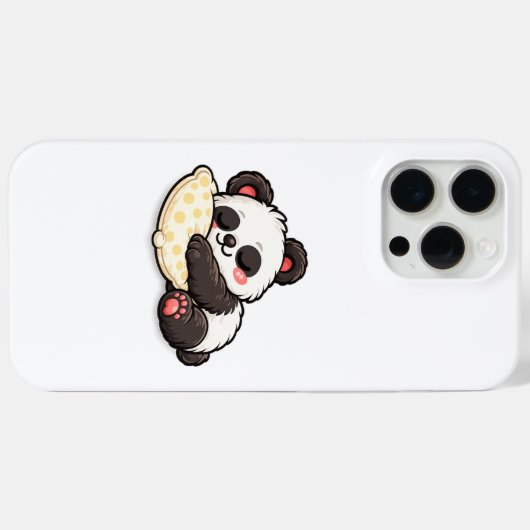 Cute Sleeping Panda with Pillow Case-Mate iPhoneケース (裏面 (横))