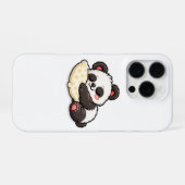 Cute Sleeping Panda with Pillow iPhoneケース (裏面横)