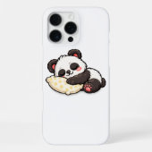 Cute Sleeping Panda with Pillow iPhoneケース (裏面)