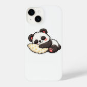 Cute Sleeping Panda with Pillow iPhoneケース (裏面)