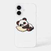 Cute Sleeping Panda with Pillow iPhone 16ケース (裏面)