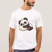 Cute Sleeping Panda with Pillow Tシャツ (正面)