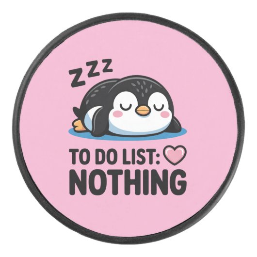 cute sleeping penguin, to do list nothing アイスホッケーパック (正面)