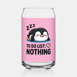 cute sleeping penguin, to do list nothing ガラス缶