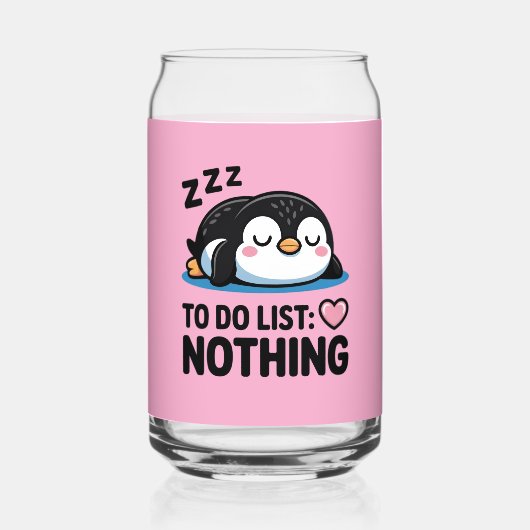 cute sleeping penguin, to do list nothing ガラス缶 (正面)