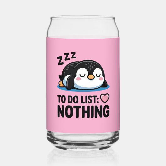 cute sleeping penguin, to do list nothing ガラス缶 (裏面)
