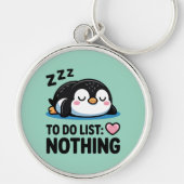 cute sleeping penguin, to do list nothing キーホルダー (正面)