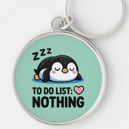cute sleeping penguin, to do list nothing キーホルダー
