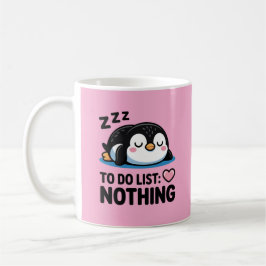 cute sleeping penguin, to do list nothing コーヒーマグカップ