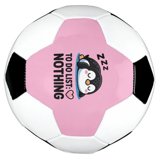 cute sleeping penguin, to do list nothing サッカーボール (回転)
