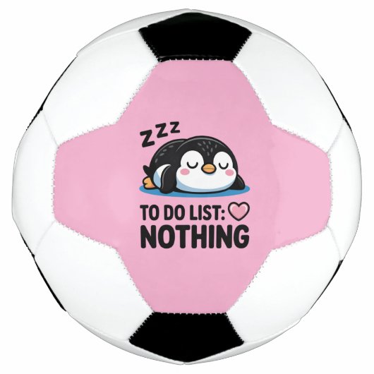 cute sleeping penguin, to do list nothing サッカーボール (正面)