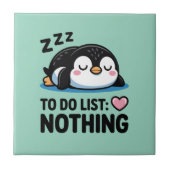 cute sleeping penguin, to do list nothing タイル (正面)