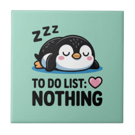 cute sleeping penguin, to do list nothing タイル
