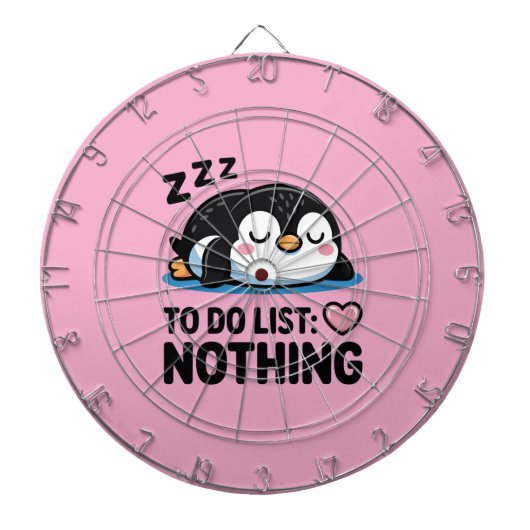 cute sleeping penguin, to do list nothing ダーツボード (正面)