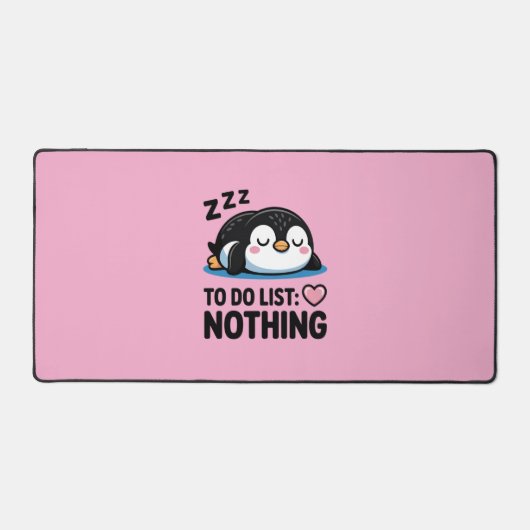 cute sleeping penguin, to do list nothing デスクマット (正面)