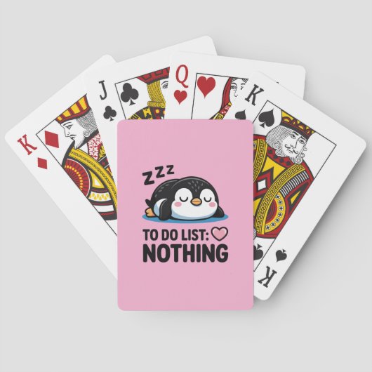 cute sleeping penguin, to do list nothing トランプ (裏面)