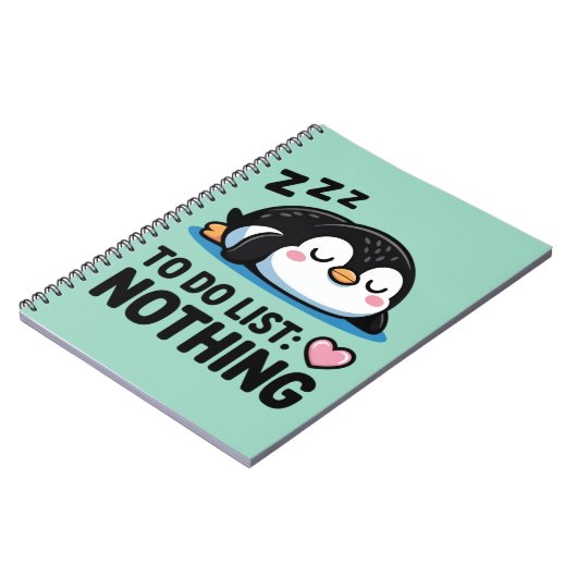 cute sleeping penguin, to do list nothing ノートブック (左側)