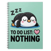 cute sleeping penguin, to do list nothing ノートブック (正面)