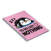 cute sleeping penguin, to do list nothing ノートブック (右側)