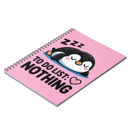 cute sleeping penguin, to do list nothing ノートブック (左側)