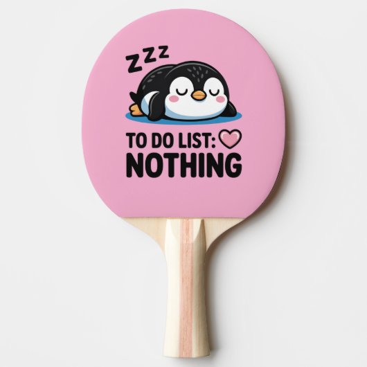 cute sleeping penguin, to do list nothing 卓球ラケット (正面)