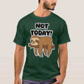 Cute Sleeping Sloth on Branch – Lazy Day Cartoon D Tシャツ (正面)