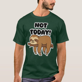 Cute Sleeping Sloth on Branch – Lazy Day Cartoon D Tシャツ