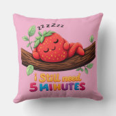 Cute Sleeping Strawberry – 20" Throw Pillow クッション (裏面)