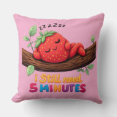 Cute Sleeping Strawberry – 20" Throw Pillow クッション (正面)