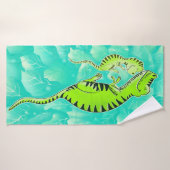 Cute Sleeping T-Rex Dinosaur Mom and Baby Bath Tow バスタオル (バスタオル)