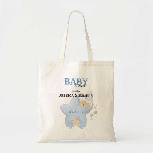 Cute Sleeping Teddy Bear Baby Shower Tote Bag トートバッグ (正面)