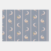Cute Sleeping Teddy Bear with Stars & Moon ラッピングペーパーシート (正面2)